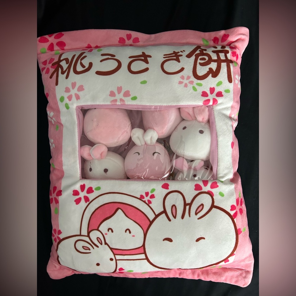 Cute Pink Bunny Plush Pillow